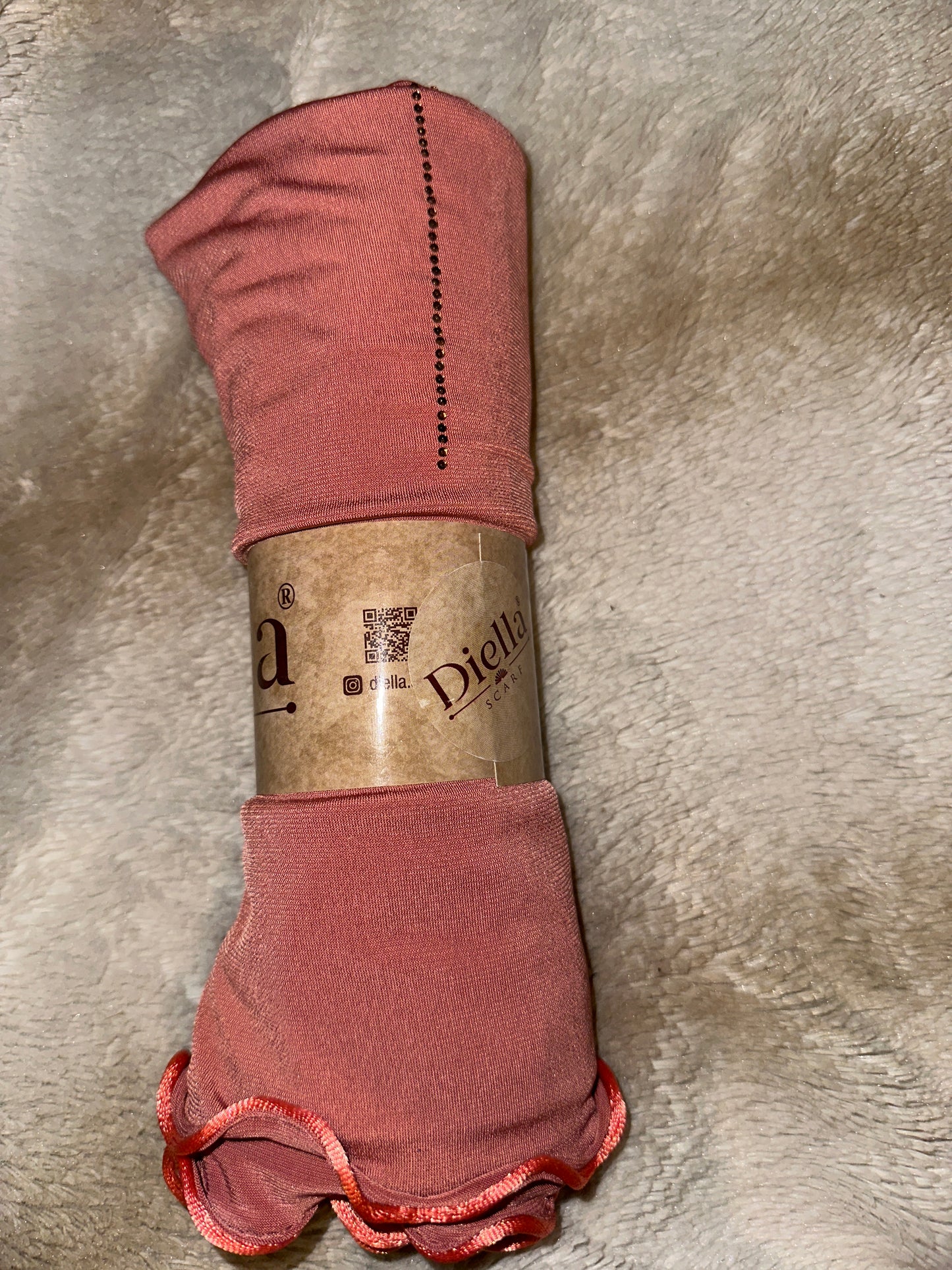 ✨ Hijabs en Jersey Premium à Strass – Rose saumon