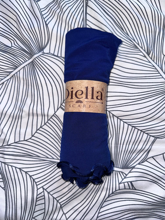Élevez Votre Style avec Nos Hijabs en Jersey Premium Frisé Azur Bleu Nuit
